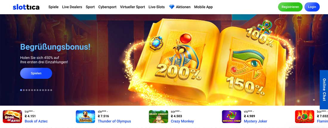 slottica casino login